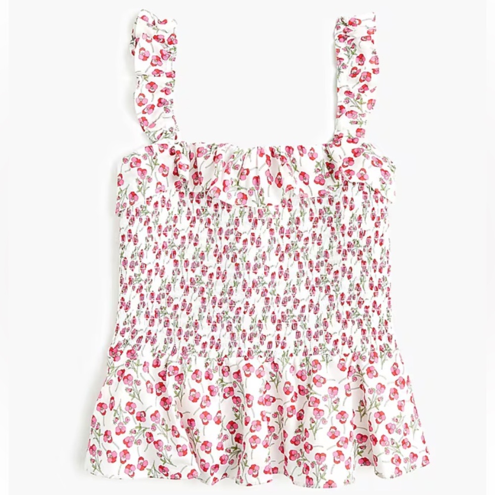 J. Crew | Smocked ruffle top in Liberty Ros floral